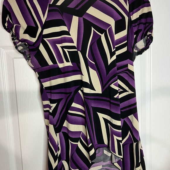 Purple large short sleeve blouse - Picture 2 of 3